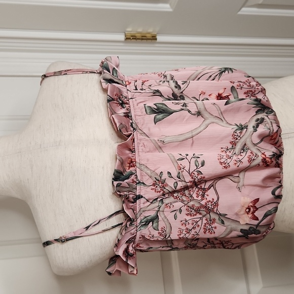 JOHANNA ORTIZ x H&M Mauve Floral Tie Hem Satin Blouse Size M - Picture 7 of 15